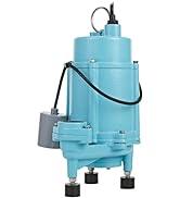 Little Giant 509810 2958 GPH 115V 1HP Automatic Grinder Pump with Piggyback Tethered Float Switch...