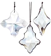 3PCS Crystal Suncatcher 50/76/76mm Hanging Prisms Crystals for Windows Glass Rainbow Prism Pendan...