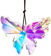 76mm Crystal Hanging Butterfly Prism Suncatcher,Rainbow Glass Butterfly Sun Catcher,AB Prism Hang...