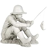 Design Toscano EU9288 Gone Fishing Fisherman Boy Garden Statue, 17 Inch, 10.5" D x 17" W x 17" H,...