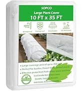 Large Plant Cover 10 x 35 FT Freeze Protection Cloth Winter Frost Blankets Sun Pest Protection fo...