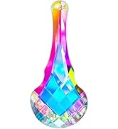 AB Coating Hanging Crystal Prism Sun Catcher 120mm Glass Rainbow Prism Ornament Faceted Window Pr...