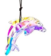 76mm/3in Lovely Crystal Dolphin Prism Sun Catchers,Window Crystal Prism Suncatcher,AB Coating Han...