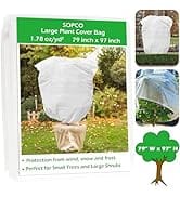 79" x 97" Large Plant Covers Frost Protection Bag Tree Cover Winter Drawstring Plant Covers Winte...