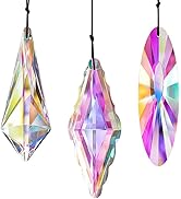 Pack 3 Crystal Prisms Suncatchers for Windows,120mm Sun Catcher Glass Hanging Prisms, Rainbow Pri...