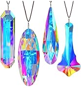 H&D HYALINE & DORA Crystal Suncatcher Hanging Prisms Pendant, Rainbow Chandelier Prisms Window Ga...