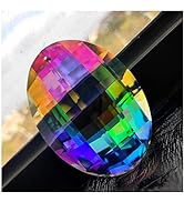 Colorful Oval Drop Hanging Crystals Chandelier Prisms Feng Shui Ornament Window Suncatchers 76mm