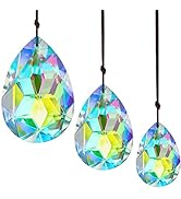 3Pcs 50/63/76mm Crystal Prisms Sun Catchers Chandelier Colorful Bauhinia Ornament Pendants Rainbo...