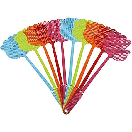 ValueHall 10 Pack Fly Swatter Multi-Colors Plastic Handle V7023