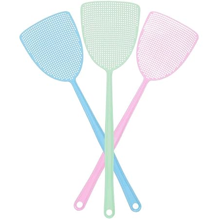 Fly Swatter, Strong Flexible Manual Swat Set Pest Control, Assorted Colors (3 Pack)