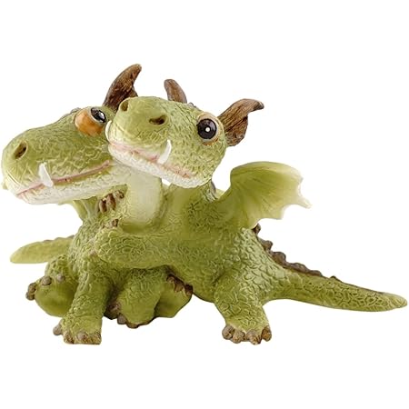 Top Collection Miniature Fairy Garden and Terrarium Mini Dragons Hugging Figurine, Green