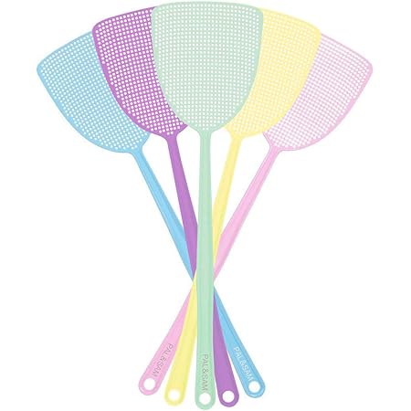 PAL&SAM Fly Swatter, Strong Flexible Manual Swat Set, Assorted Colors (5 Pack)