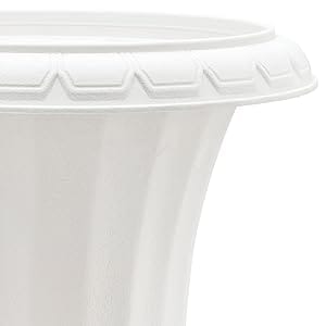 deluxe pedestal plastic urn decor planter close up