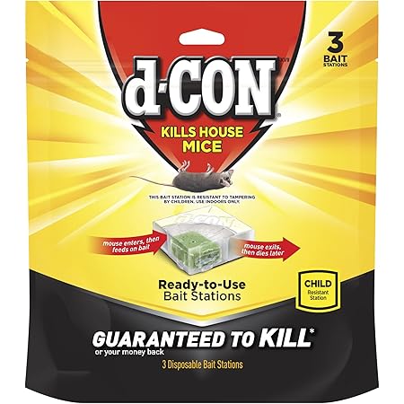 d-Con Disposable Corner Fit Mouse Bait Station, 0.5 Oz (Pack of 3)