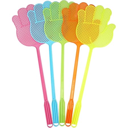 Dirza Fly Swatter - Funny Hand Shaped Fly Swatters -Durable - Colorful for Home/Indoor/Outdoor/Classroom/Office/Pack of 5