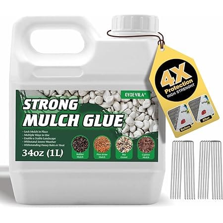 34oz Strong Concentrate Mulch Glue, Gravel Binder Mulch Glue, Non-Toxic Mulch Glue, Mulch Landscape Lock Adhesive Pea Gravel Stabilizer, Mulch Rock Glue for Landscaping Pea Gravel & Bark