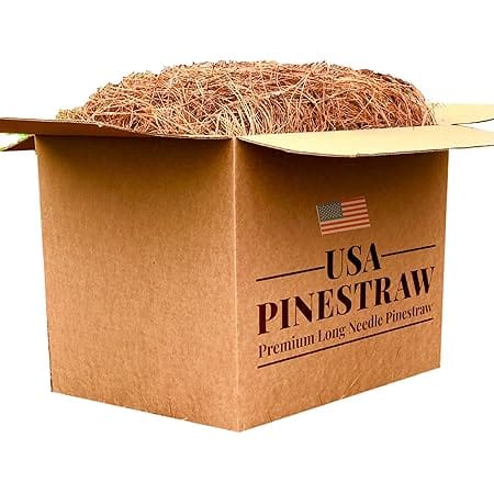 USA Pine Straw - Premium Pine Needle Mulch (Pine Needle Mulch - Covers 100 Sqft 1 Set)