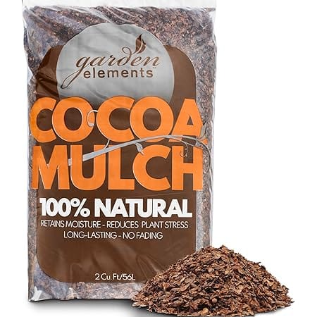 Garden Elements 100% Natural Cocoa Bean Shell Mulch for Gardens, Flower Beds, Potted Plants, Mulching (2 Cubic Foot Bag)