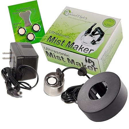 The House of Hydro Mist Maker Kit (Mist Maker, Transformer, Float, 3 Replacement Discs)