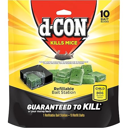 D-Con Refillable Corner Fit Mouse Poison Bait Station Refills, 10 Count