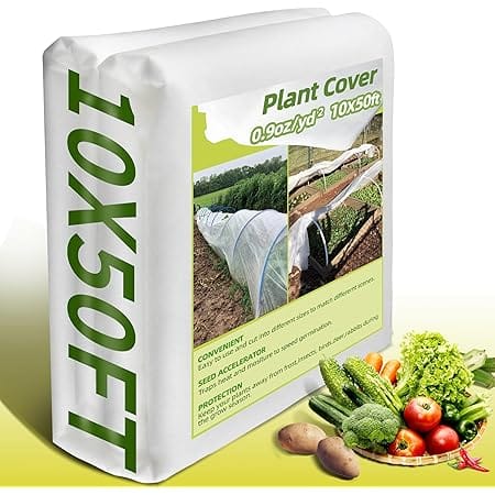 Avalution Plant Covers Freeze Protection, 10x50 FT Frost Cloth for Winter, 0.9 oz/yd² Reusable Frost Blankets for Plants Floating, Row Covers for Outdoor Vegetables Season Extension