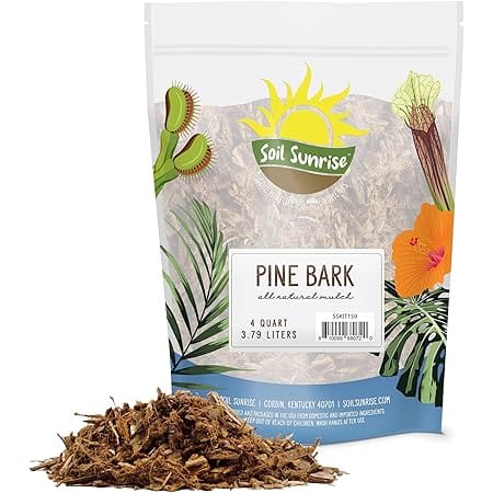 100% Natural Pine Bark Mulch Nuggets (4 Quarts), Small Mulch Chips for Indoor/Outdoor Container Gardening, Ideal for Soil Supplement, Houseplant Mulch, and Terrariums