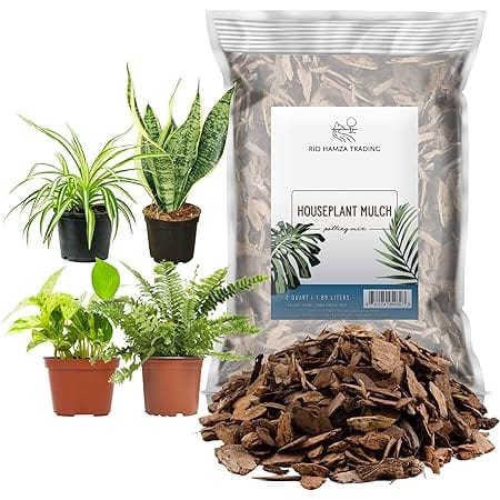 Houseplant Mulch (2 Quarts), Small Bark Wood Chips for Indoor, Patio, Potting Media, and Much More!