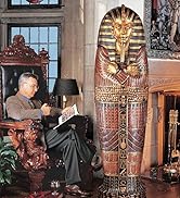 Design Toscano King Tutankhamen's Egyptian Mummy Sarcophagus Coffin Storage Cabinet, 6 Feet, Gold...