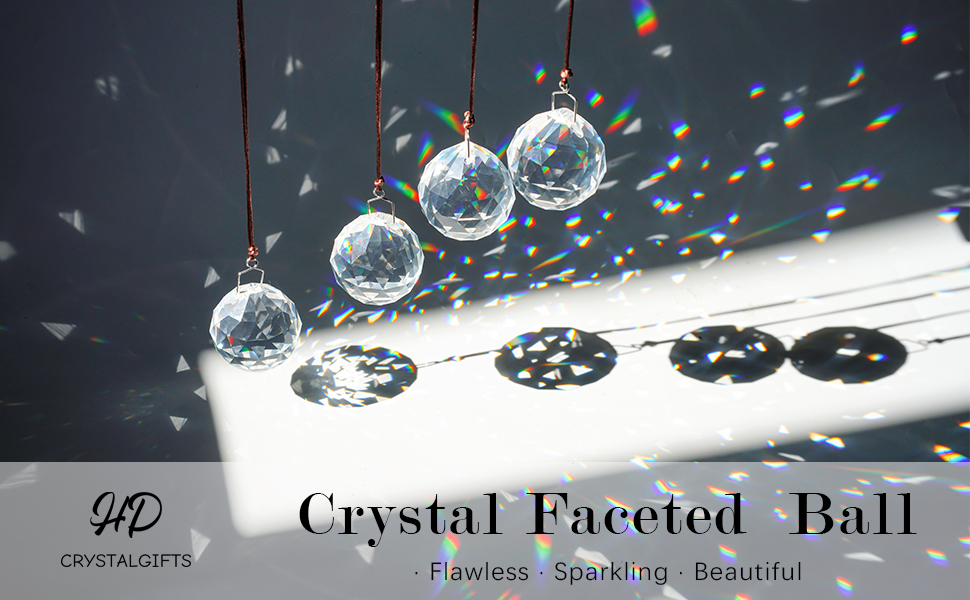 Crystal Faceted Ball Prisms Suncatcher