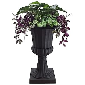 deluxe plastic pedestal urn lifestyle decor tabletop entryway entrance holiday